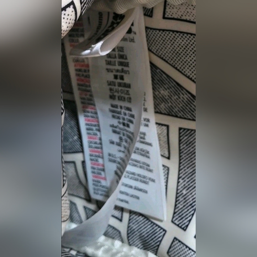 adidas Black and White Graphic Tote with Tag Detail - Picture 9 of 9